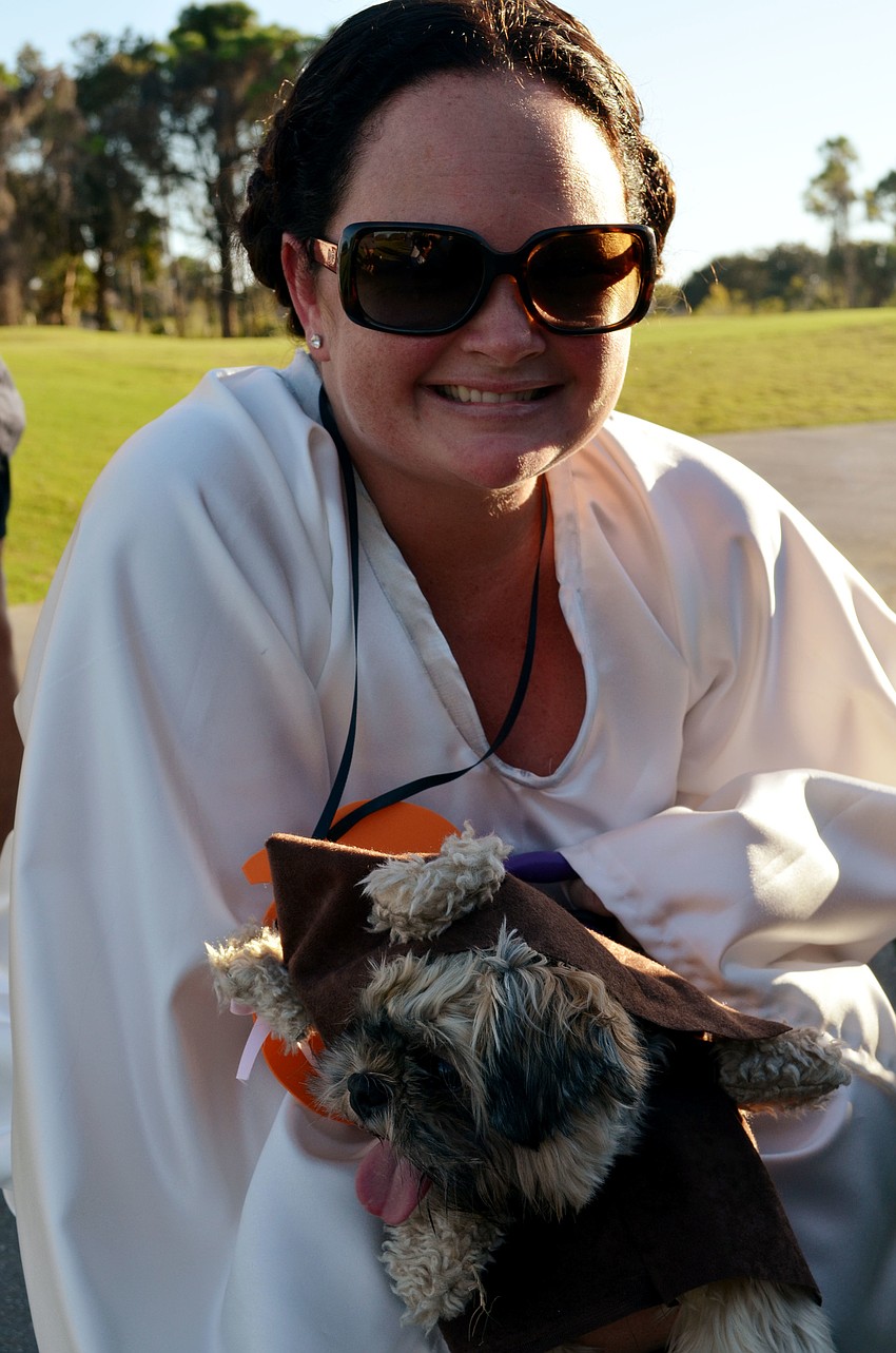 Lynn Gagnon or Princess Leia with her Ewok named Lucy.