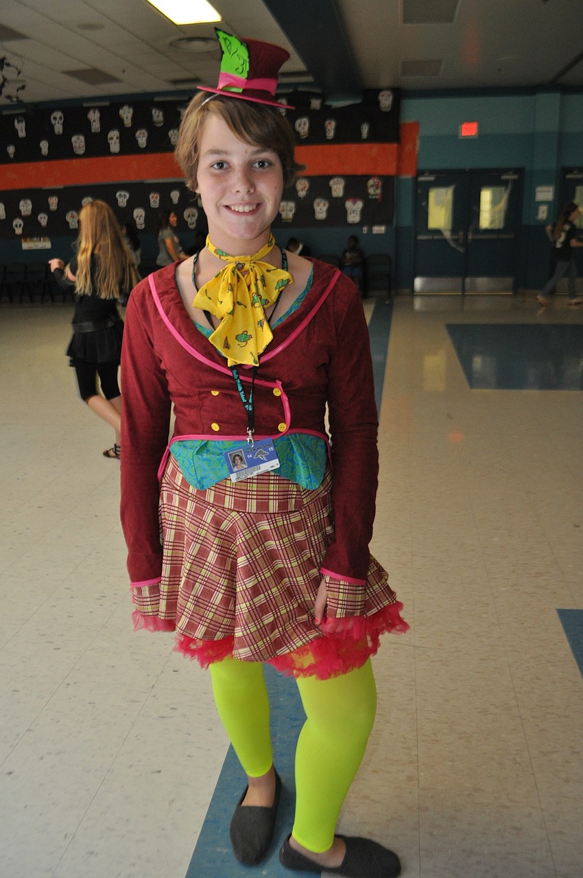 Emily Taylor dresses as the Mad Hatter.