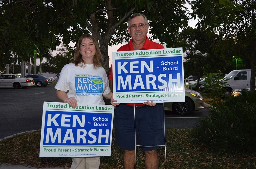 Erin Marsh Craig and her husband Tim Craig hope to get some last-minute support for Ken Marsh before people vote.
