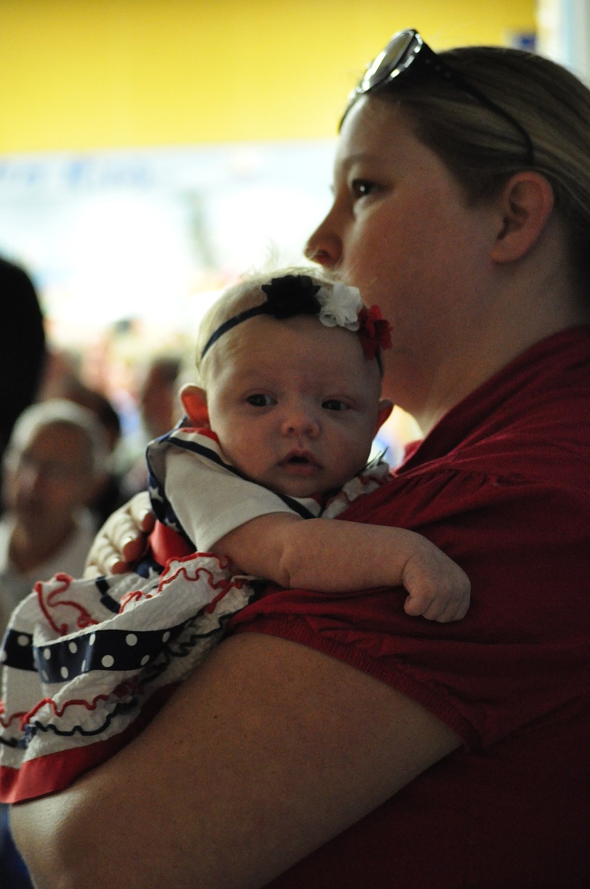 Sara Stanley's daughter Addison Delk, 7 weeks, was the ceremony's youngest attendee.
