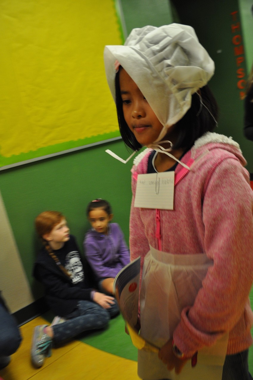 Claudia Hildalgo, a pilgrim, presents 