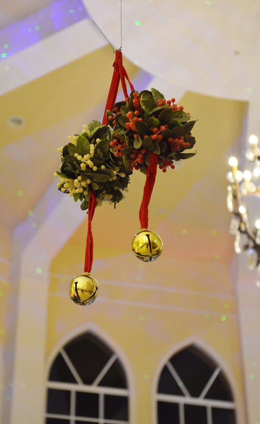 Misletoe hangs near the staircase of The Glenridge.