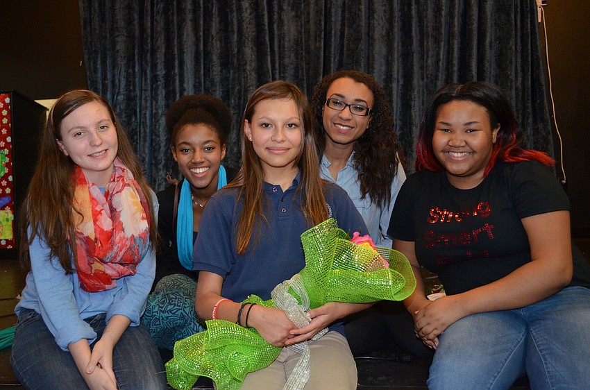 Former Girl of Year recipients Rachel Mallett, Gabrielle Holt, Isabelle Crotsley, Shayla Brown and Zandy Sanders.