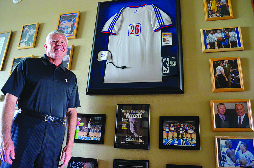 Former NBA ref Bob Delaney received the 2014 Mannie Jackson â€” Basketball Human Spirit Award and the Armed Forces Foundation Leadership Award.