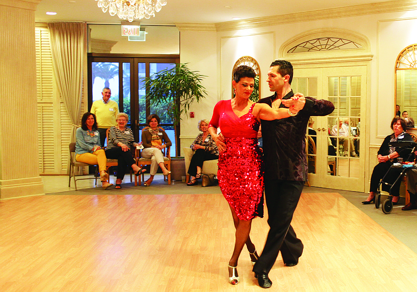 Wendy Feinstein partners with Luis PeÃ±a for an opening number at Promenade's Jan. 31 night of dancing.