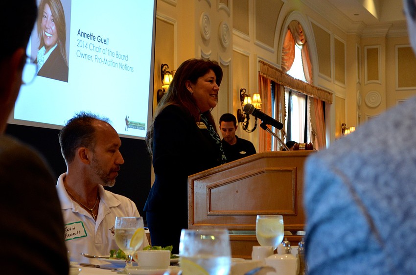 Former alliance Chairwoman Annette Gueli thanks the group for its support.