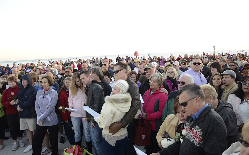 Hundreds of couples, some with their families, attended the vow renewal.