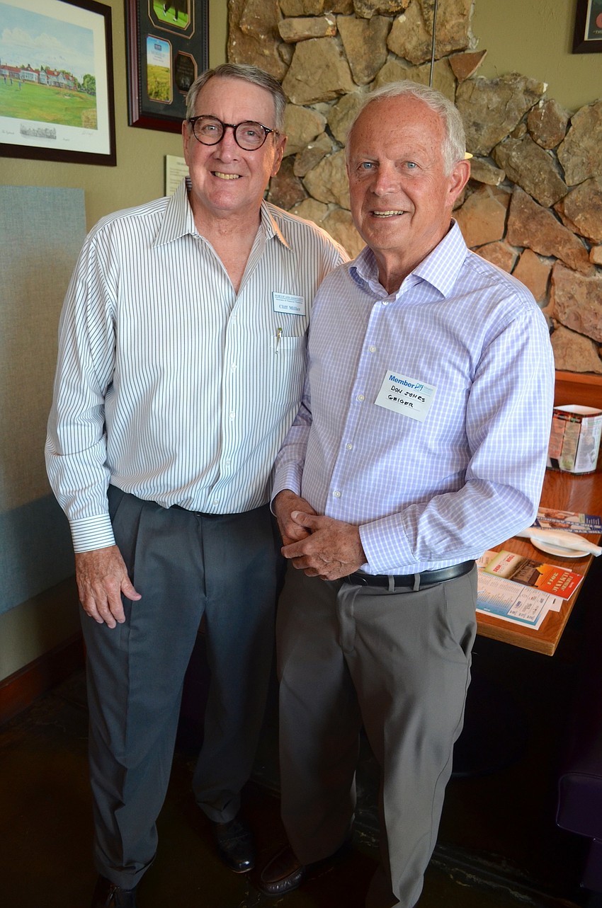 Cliff Miller and Don Jones joke around before lunch.