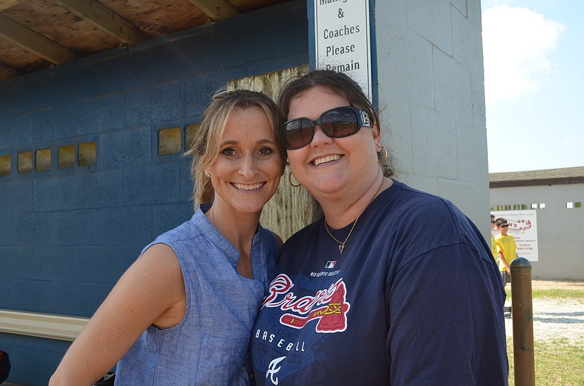 Fifth grade team leader Stacy Sanders with Krista Evans.