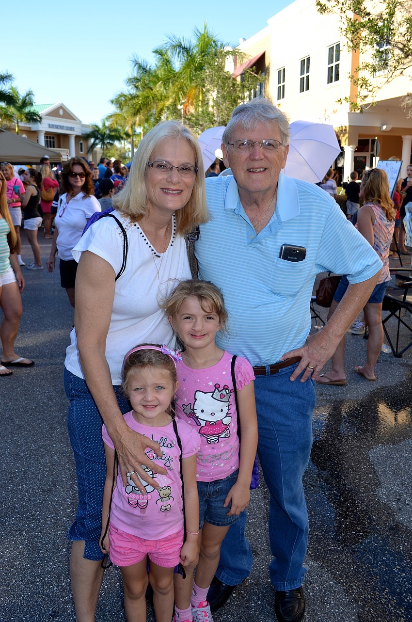 Esther and Bill Mauffray enjoy an evening with their granddaughters, Kensi and Lily Miller.