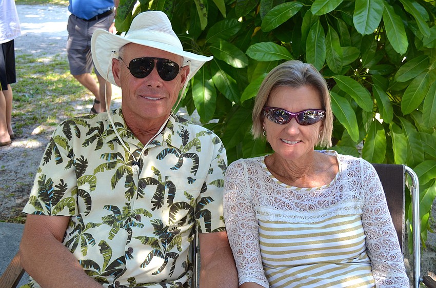 Steve and Lou Ann Eldred find a spot in the shade.