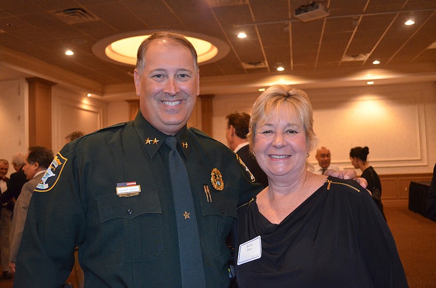 Sheriff Tom Knight with Supervisor of Elections Kathy Dent