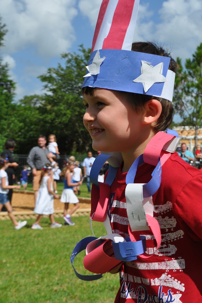Chase Pintacuda dons a homemade hat.