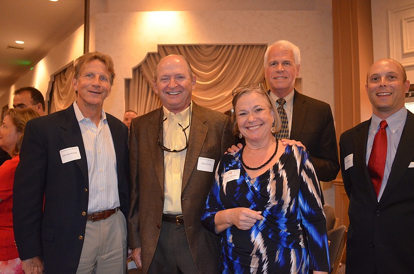 Dick Cooley, Dan Bailey and Scott Stuart with Shirley Brown