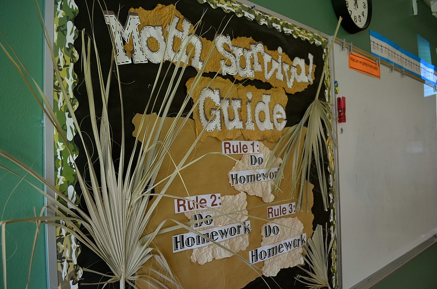 Students split into teams to compete for a prize during the math- and English-focused camp.