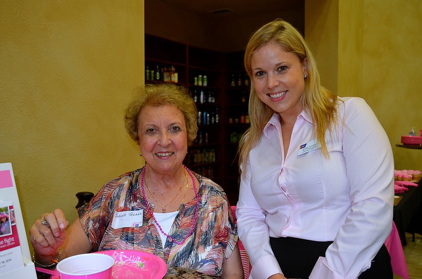 Breast cancer survivor Joanne Tarara and Jeana Schmidt, of the American Cancer Society.