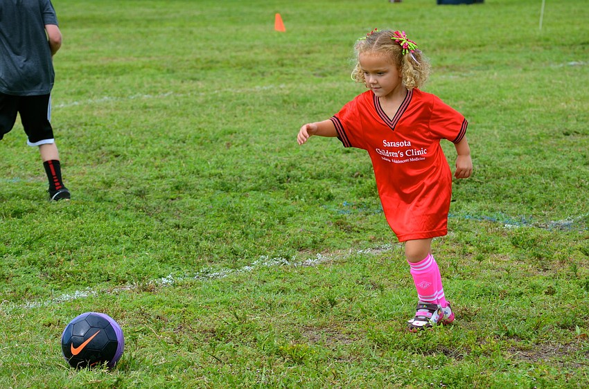 Keira Pritchett practices before the game.