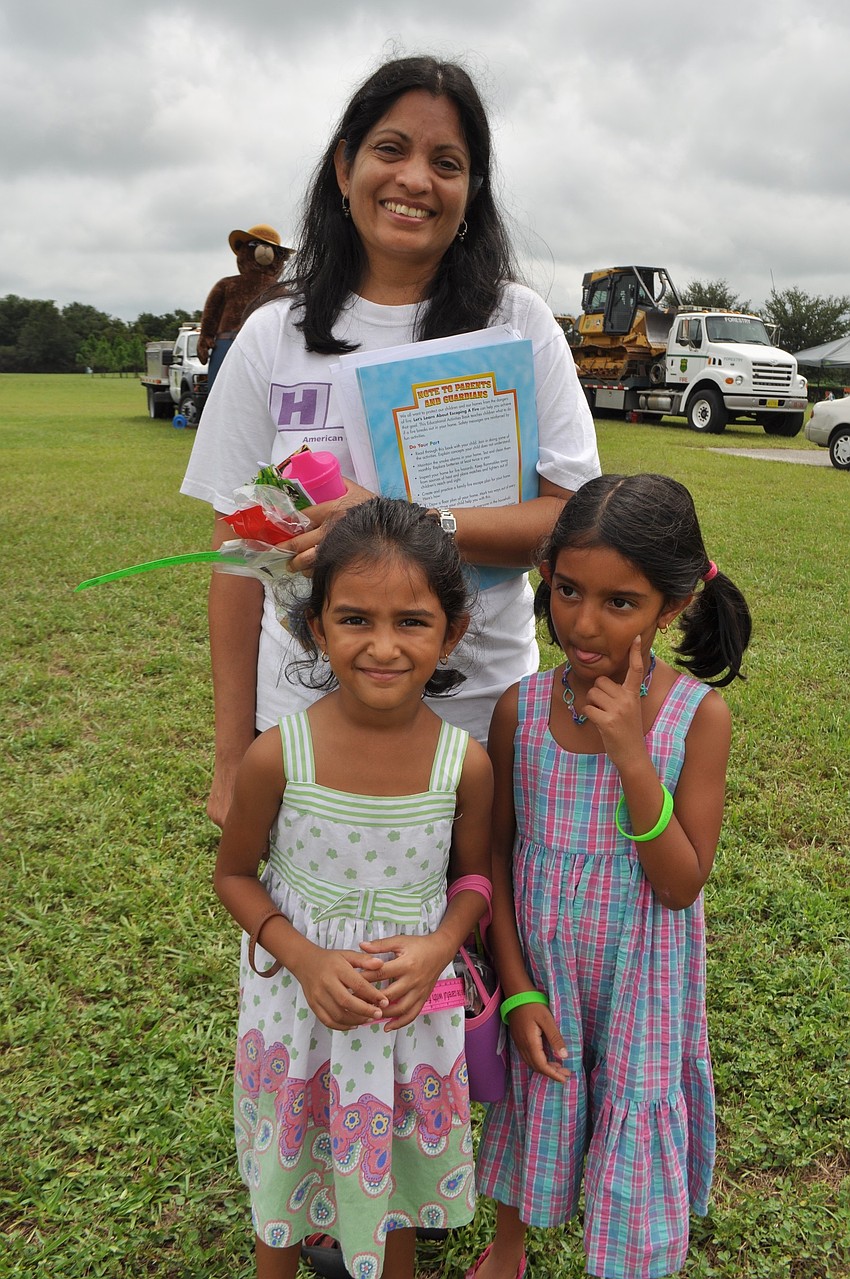Nina Zaveri attends with her twin daughters, Maarya and Hannah, both 5.