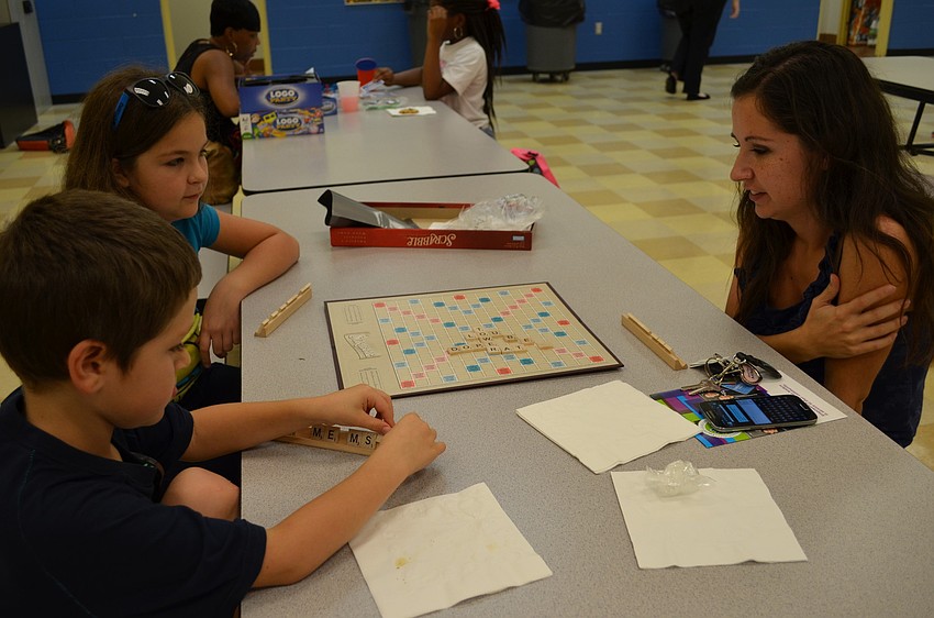 The Family Fun Night was the first time Jessica Walker and her children Harmony, 11, and Malachi, 7.