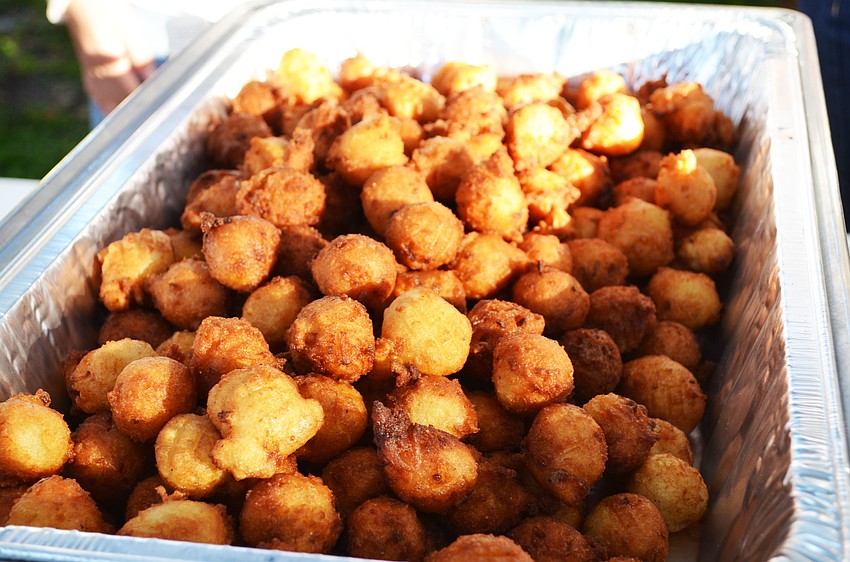 Hush puppies were served with the meals.