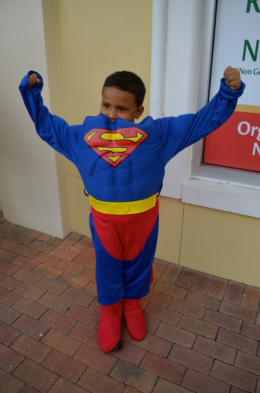 Eli Quiros shows off his super strength.