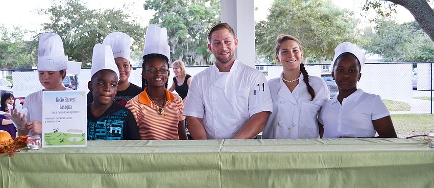 Personal chef Bryan Jacobs with the team from Gocio Elementary School.