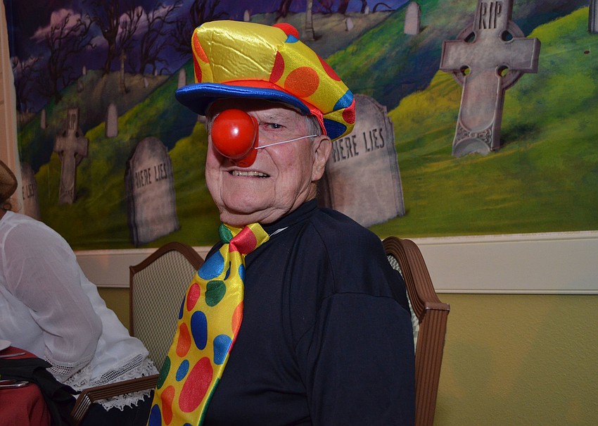 Roger Dreffin clowns around at the Glenridge Halloween party.