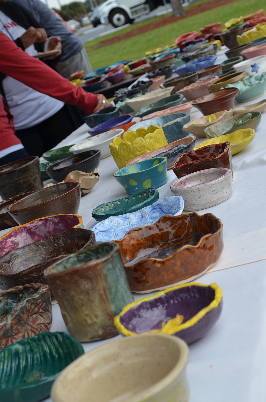 An estimated 1,200 bowls were hand made for the event for guests to take home.