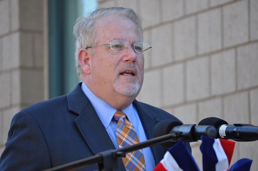 Military veteran and Manatee County Schools Superintendent Rick Mills recognizes veterans and their families. 