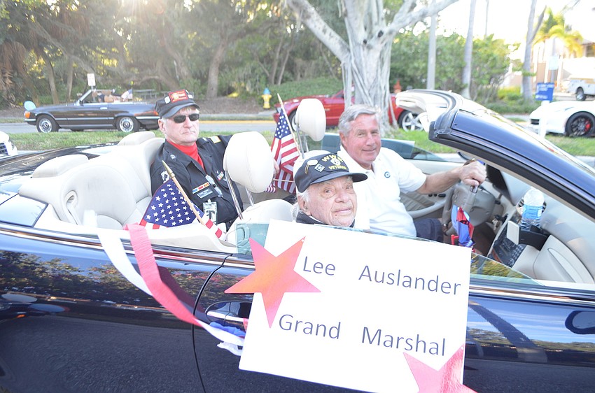 100-year-old World War II veteran Lee Auslander with Andy Sawyer and Andy Hooker