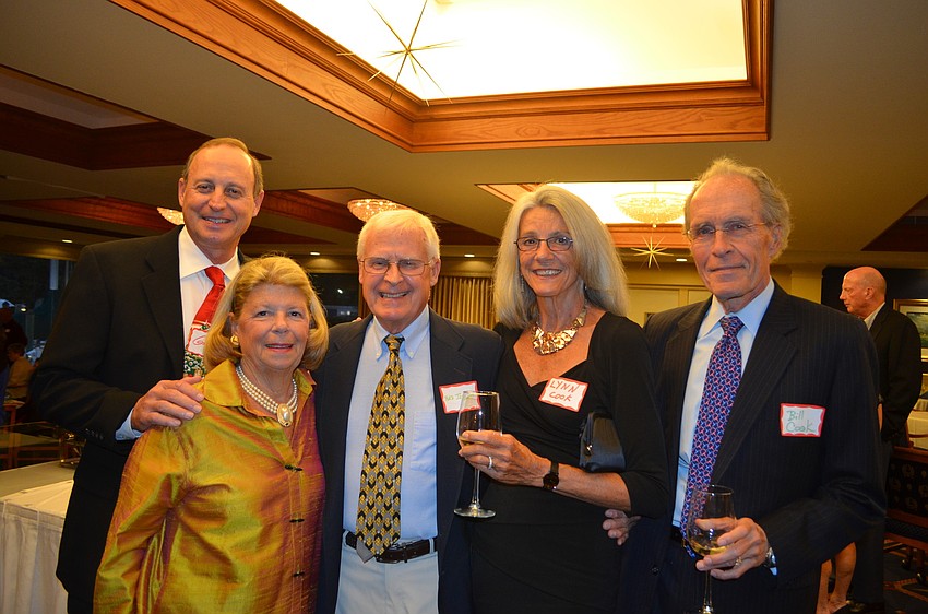 President Gary Coffin, Barbara and Ned Jewett and Lynn and Bill Cook