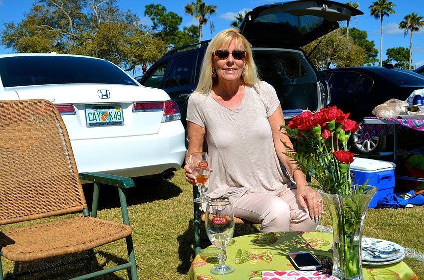 Kate Delahanty shows off her interior design skills with her tailgate setup.