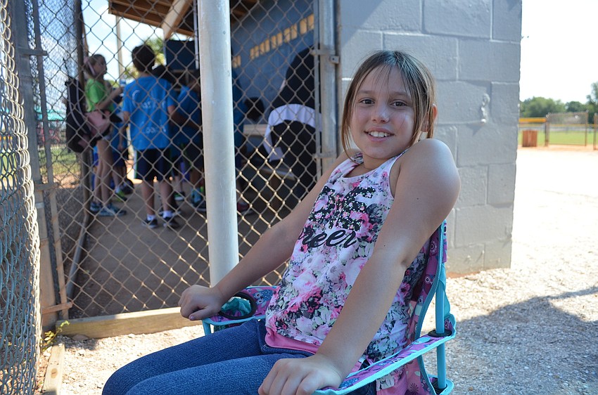 Isabella Forthergill watches a game.