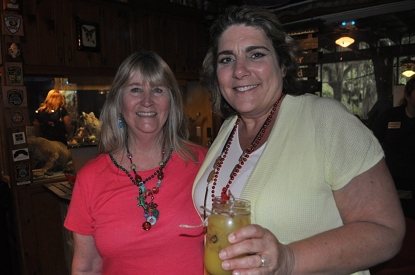 Carol Kolesa, Braden River kindergarten teacher, with Lisa Camuto, Braden River senior secretary and bookkeeper