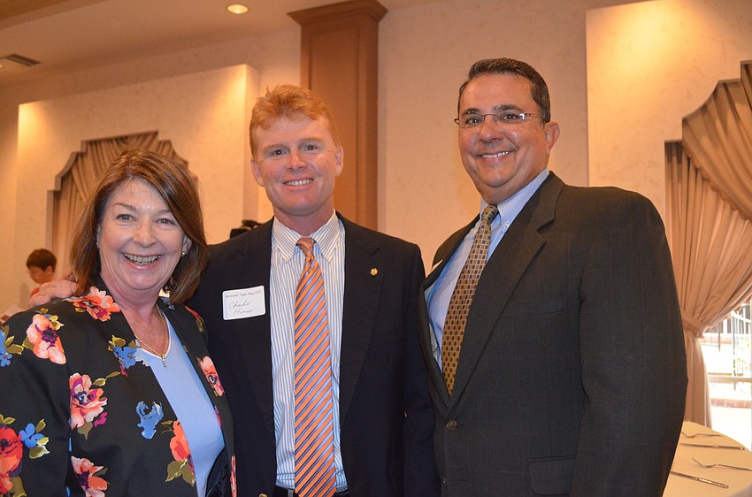 Virginia Haley, County Commissioner Charles Hines and George Mazzarantani