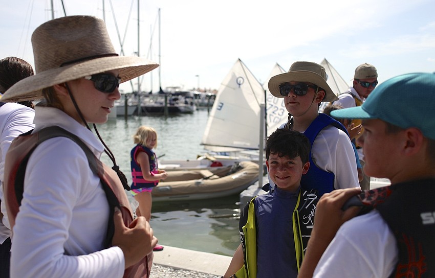 Campers are assigned their partners for the day.