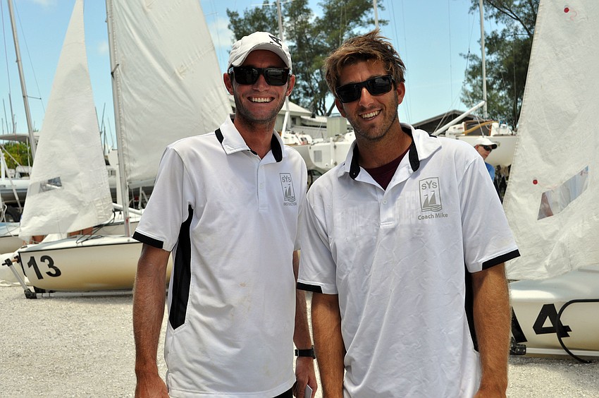 Race coach Dalton Tebo and Sarasota Youth Sailing manager and race coach Mike Dowd