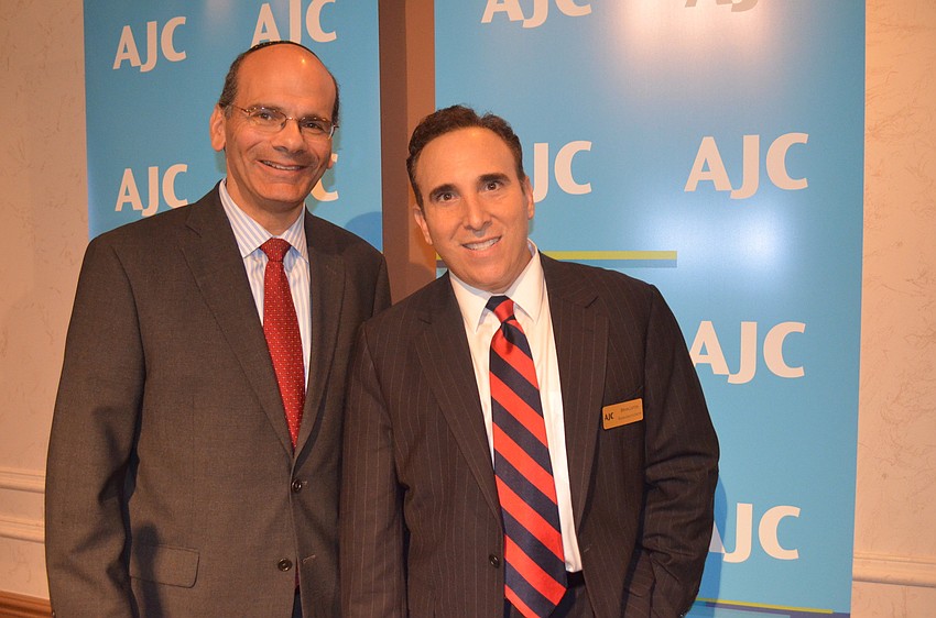 AJC West Coast Regional Director Brian Lipton with guest speaker Rabbi Noam Marans