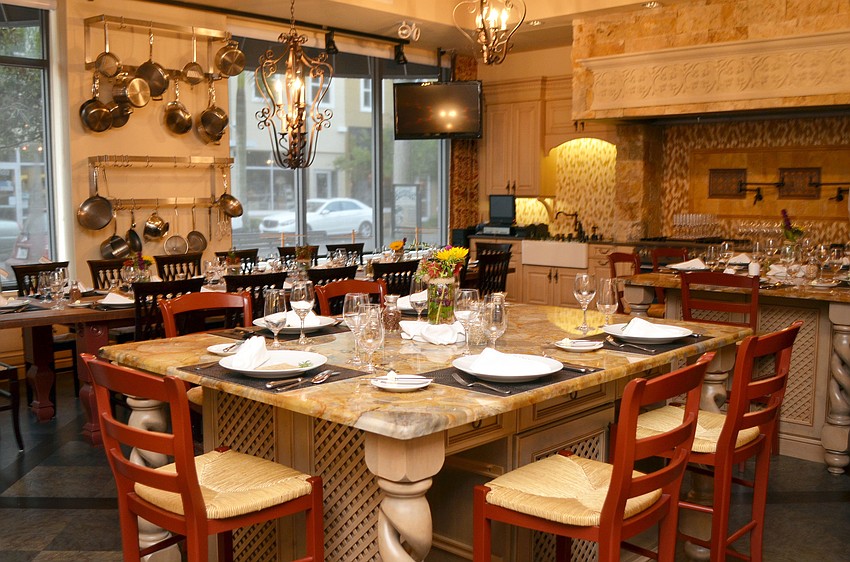 The USFSM Culinary Innovation Lab was transformed for a formal dinner during the Maison Blanche Farm to Fork event Tuesday, Sept. 30.