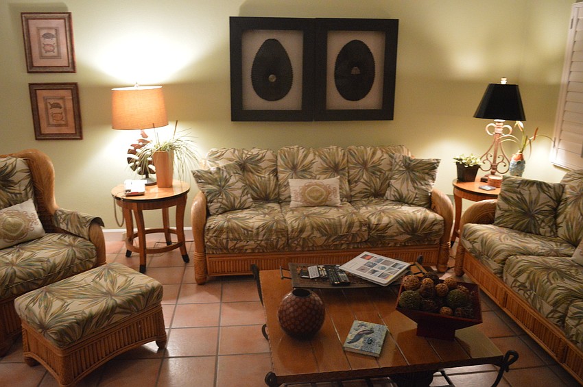 The living room area of one of the Diplomat Beach Resortâ€™s newly refurbished rooms.