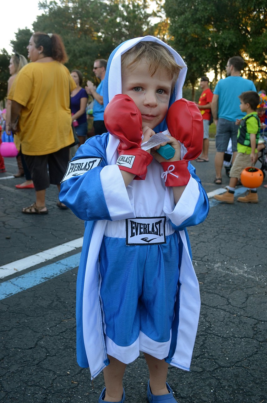 Camden Chalmers shows off his boxing moves.