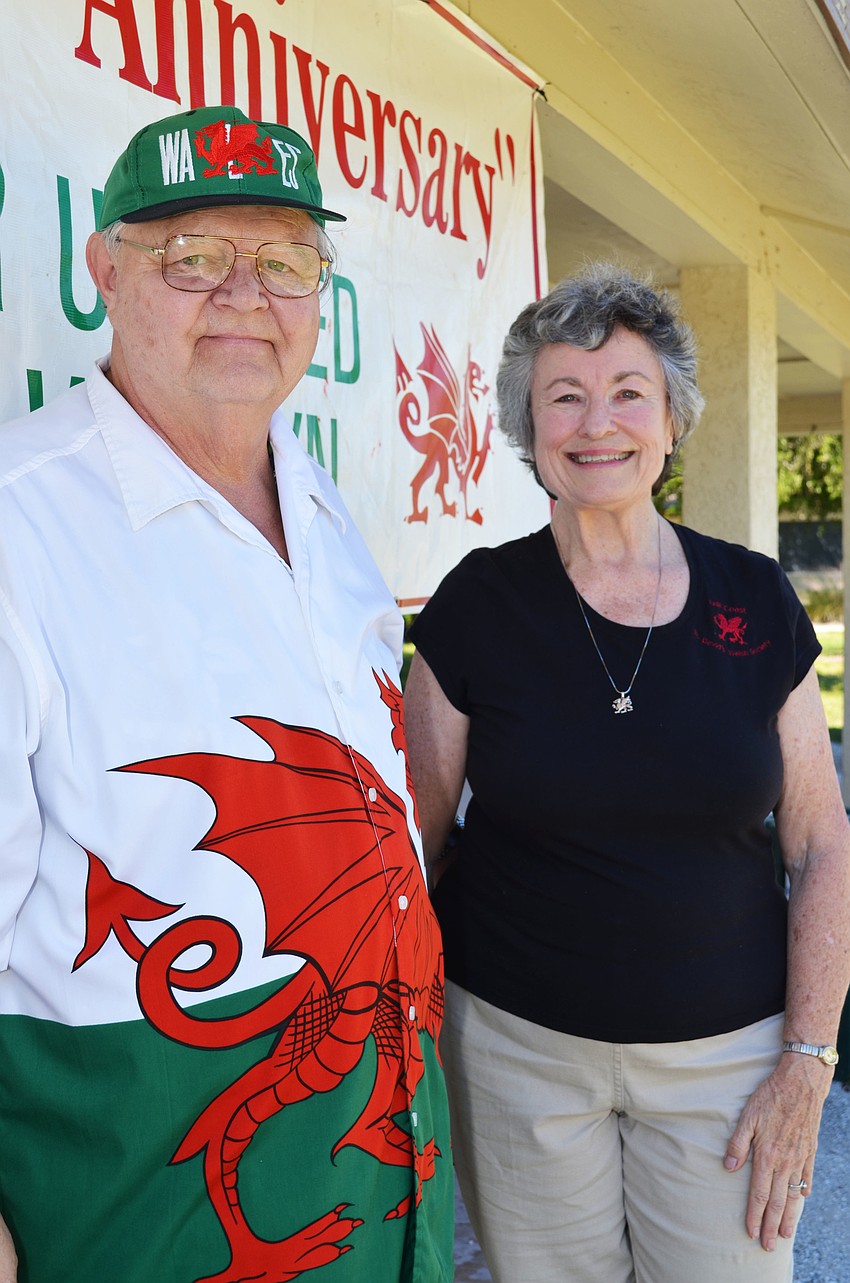 Gulf Coast Welsh Society founder Don Hughes and Amy Ferrell.