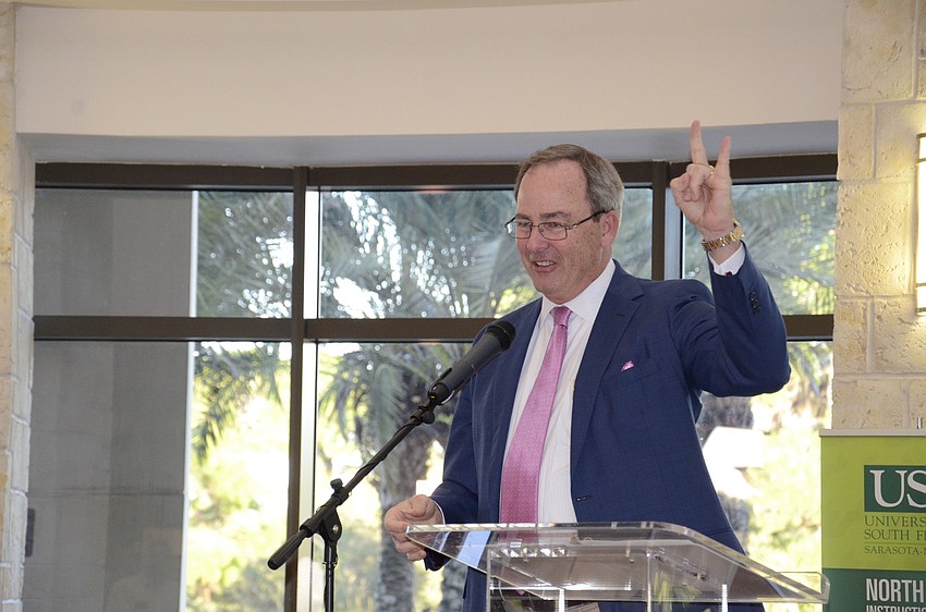 Byron Shinn, chairman of the USFSM board of directors, welcomed the new regional chancellors and ended his speech with 