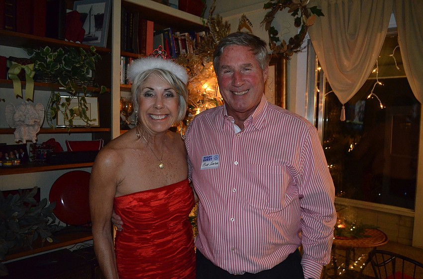 Hostess Jane Hunter and board member Andy Sawyer