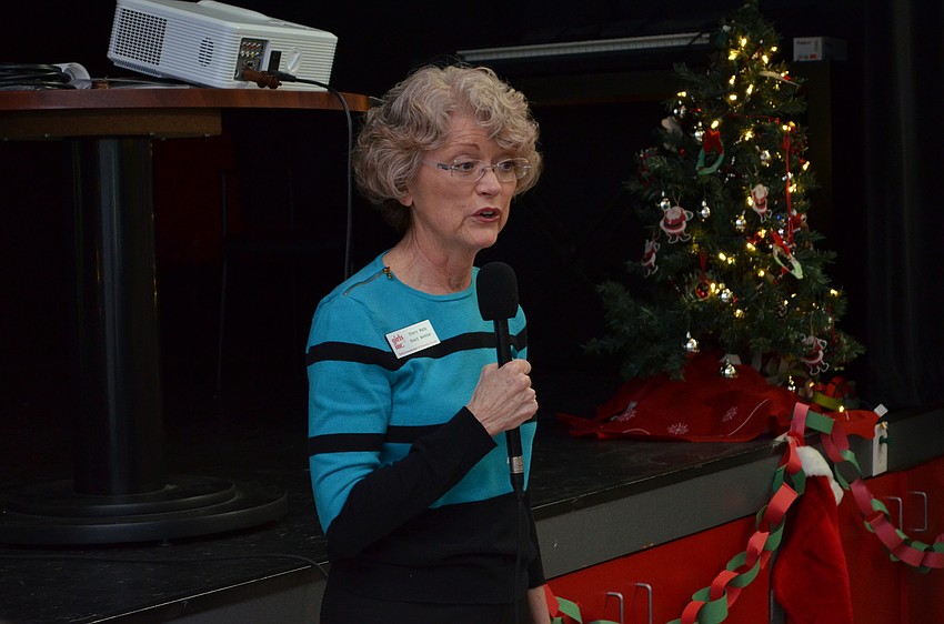 Sherry Watts addresses the crowd.