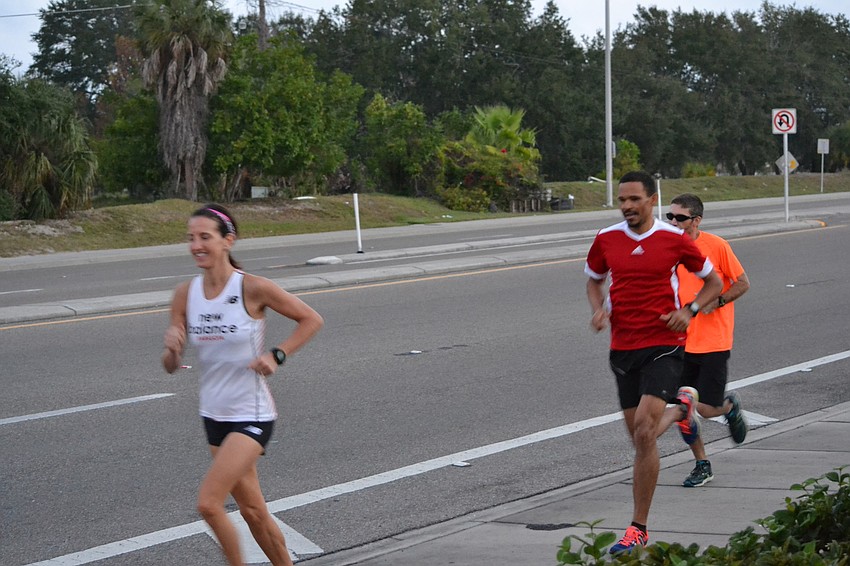 The route took runners over the Stickney Point Road bridge.