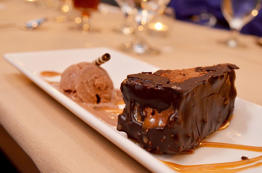 Mattisonâ€™s â€˜Bad Ass Brownieâ€™ was served as the fifth and final course. Pairings: Rosa Regale, Piedmont, Italy and Darwin Brewing Company, Ayawasca, Bradenton, Florida