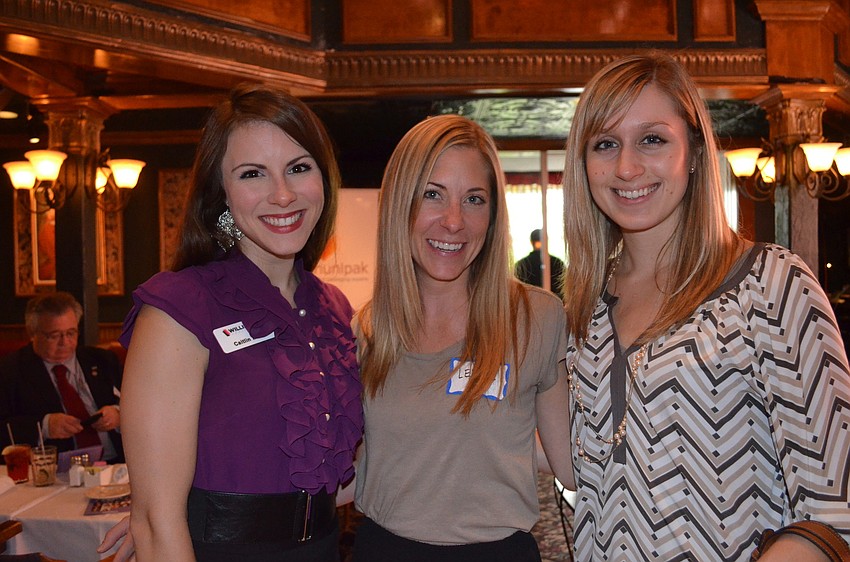 Public Relations Chair Caitlin Moore with Communications Chair Leslie Gneagy and Marissa Rossnagle