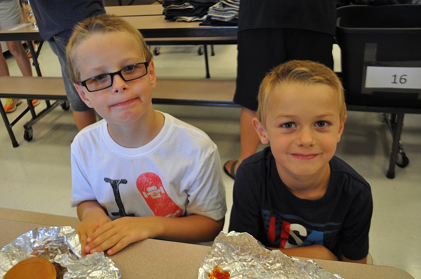 Daniel and Jacob Culver dine inside with their mom, Martina, and sister, Jessica, not pictured.