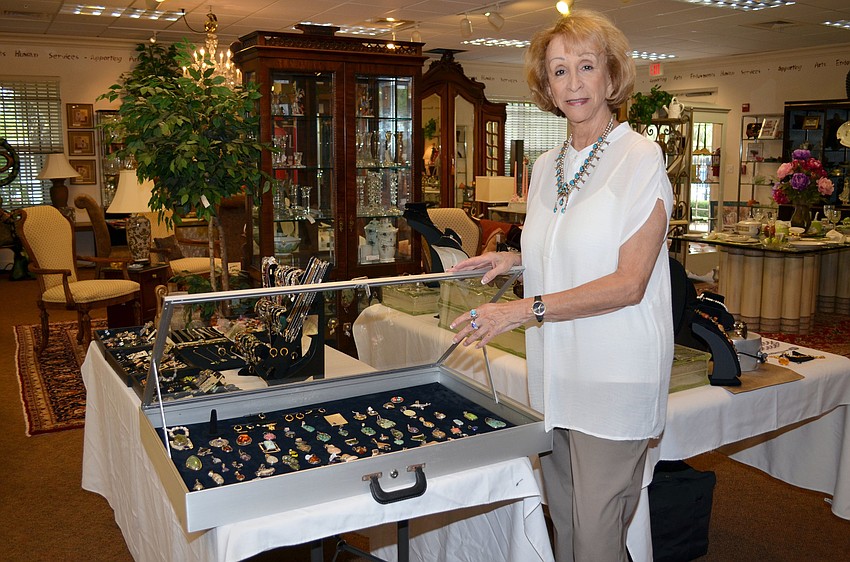 Bert Minot with a collection of semi-precious and sterling silver pieces she compiled for the Salon Series Trunk Show.